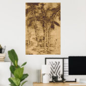 Oude bomen afdrukken poster (Thuiskantoor)