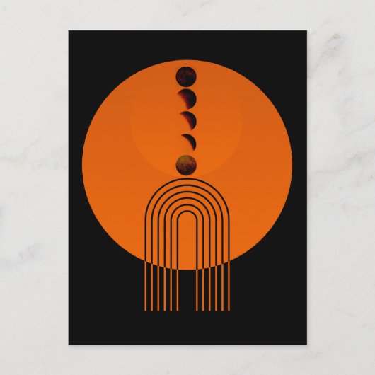Oude Boog Eeuw Maan Planeet Briefkaart (Voorkant)