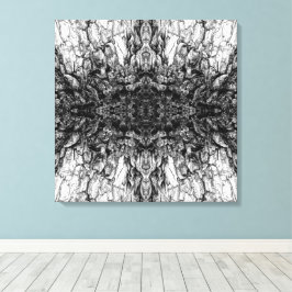 Oude Boom Bast Zwart En Wit Foto Patroon Ontwerp Canvas Afdruk