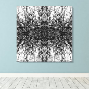 Oude Boom Bast Zwart En Wit Foto Patroon Ontwerp Canvas Afdruk