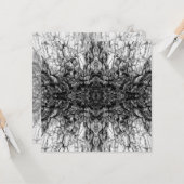 Oude Boom Bast Zwart En Wit Foto Patroon Ontwerp Kaart (Voorkant / Achterkant in situ)