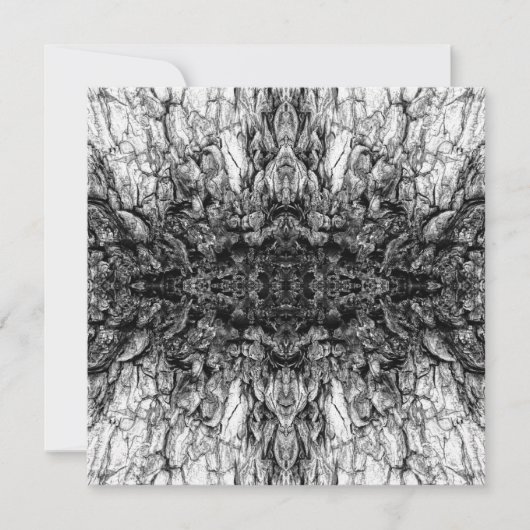 Oude Boom Bast Zwart En Wit Foto Patroon Ontwerp Kaart (Voorkant)