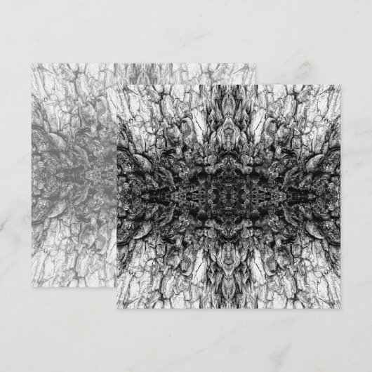 Oude Boom Bast Zwart En Wit Foto Patroon Ontwerp Kaart (Voorkant / Achterkant)