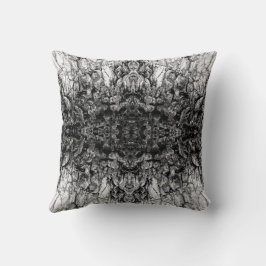 Oude Boom Bast Zwart En Wit Foto Patroon Ontwerp Kussen