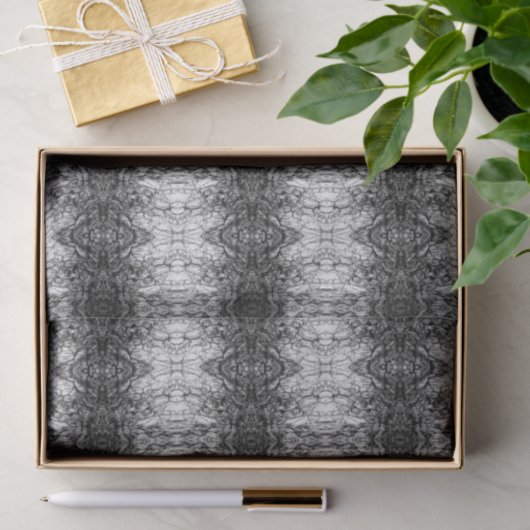 Oude Boom Bast Zwart En Wit Foto Patroon Ontwerp Tissuepapier (Geschenk)