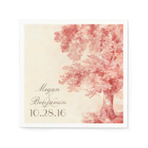 Oude boom blush kleuren bruiloft papier servetten