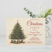 Oude Boom en Bedrijfs Kerstfeest Kaart (Staand voorkant)