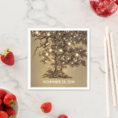 oude boom en string lichten bruiloft papieren serv servetten (Insitu)