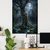 Oude Boom Gotische Ruïnes Poster (Thuiskantoor)