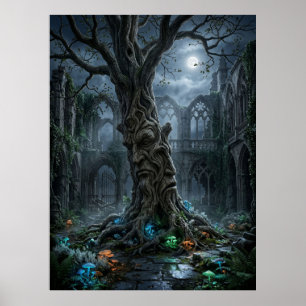 Oude Boom Gotische Ruïnes Poster
