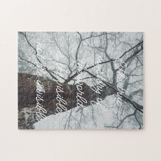 Oude boom in een Misty Forest Legpuzzel (Horizontaal)