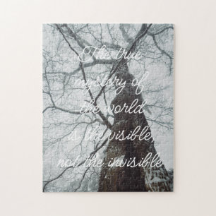 Oude boom in een Misty Forest Legpuzzel