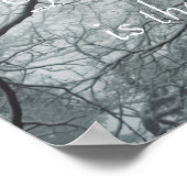 Oude boom in een Misty Forest Poster (Hoek)