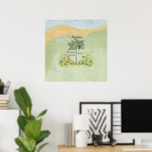 Oude Boom Liefde Vogel Trouwgast Beste Wensen Poster (Thuiskantoor)