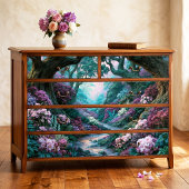Oude Boom Magenta Bloemige Bos Decoupage Tissuepapier
