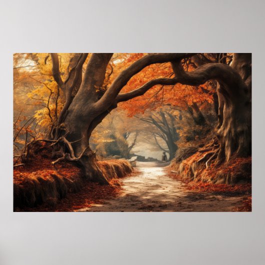 Oude boom Mystiek Serene Landschap Poster (Voorkant)