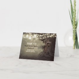 oude boom romantische lichten trouw bedankkaarten bedankkaart