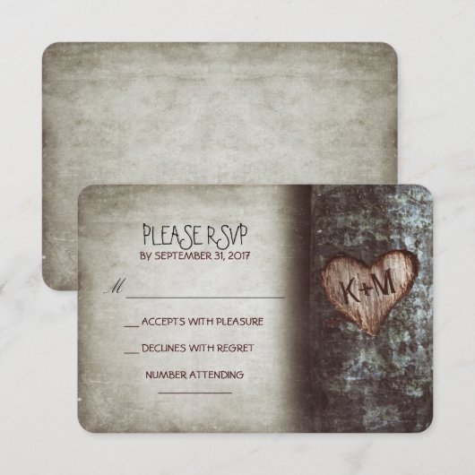 Oude boom rustieke bruiloft RSVP kaarten Kaartje (Voorkant / Achterkant)