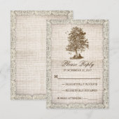 oude boom rustieke land bruiloft RSVP Kaartje (Voorkant / Achterkant)