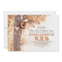 Oude boom rustieke land bruiloft uitnodigingen