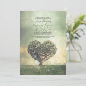 Oude boom rustieke land verlovingsfeest kaart (Staand voorkant)