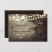 oude boom string lichten rustieke bruiloft RSVP ka (Voorkant / Achterkant)