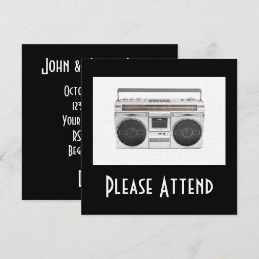 Oude Boombox-radio Kaart (Voorkant / Achterkant)