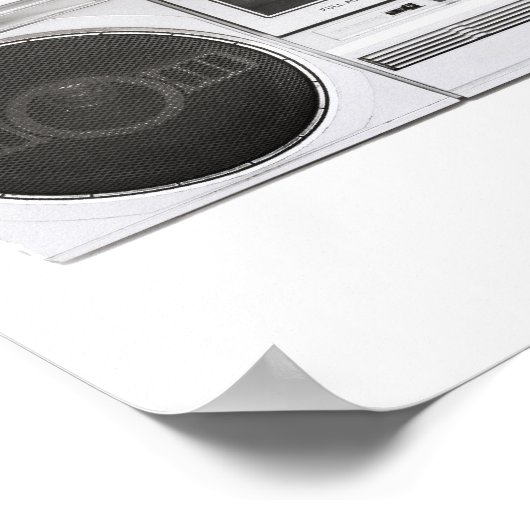 Oude Boombox-radio Poster (Hoek)