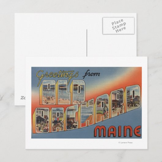 Oude boomgaard, Maine - Grote lettertjes Briefkaart (Voorkant / Achterkant)