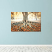 Oude boomwortels canvas afdruk (Insitu (Houten vloer))