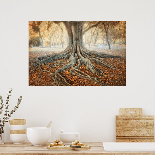 Oude boomwortels poster (Keuken)