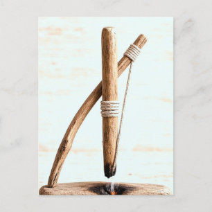 Oude Boorboor Vuurmaker Drijfhout Briefkaart
