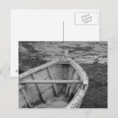 Oude boot in zwart-wit briefkaart (Voorkant / Achterkant)