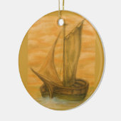 Oude boot keramisch ornament (Links)