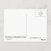 Oude boot op Creek Briefkaart (Achterkant)