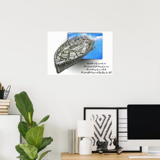oude bootherinneringen in 3D, met notering nautisc Poster (Thuiskantoor)