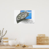 oude bootherinneringen in 3D, met notering nautisc Poster (Keuken)
