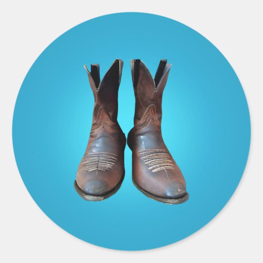Oude Boots Ronde Sticker (Voorkant)