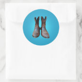 Oude Boots Ronde Sticker (Tas)