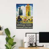 Oude Bordeaux Marokko Reisposter Print (Thuiskantoor)