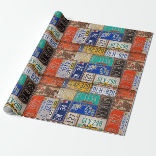 oude borden met retrorusty licentie cadeaupapier