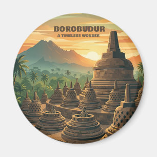Oude Borobudur Tempel Indonesië Zonsopgang Reizen Magneet