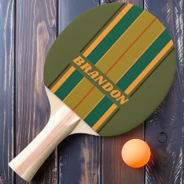 Oude Bos Moeras Bord Strepen met Naam Tafeltennisbatje