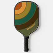 Oude Bos Moeras Cirkel Streep met Naam Pickleball Paddle (Achterkant)