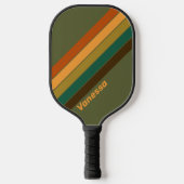 Oude bos moeras gestreept met naam pickleball paddle (Voorkant)