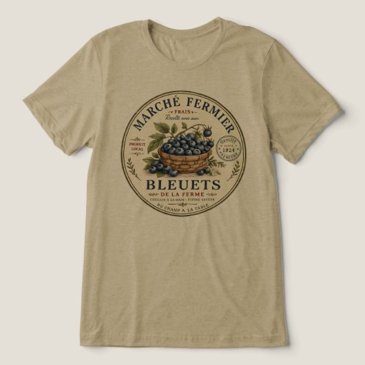 Oude Bosbessen Label Tri-Blend Shirt (Design voorkant)