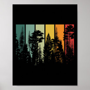 Oude bosbomen buiten natuur wandelen kamperen poster