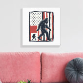 Oude bosdier vlag vector shirt ontwerp_1 canvas afdruk (Insitu (Woonkamer))