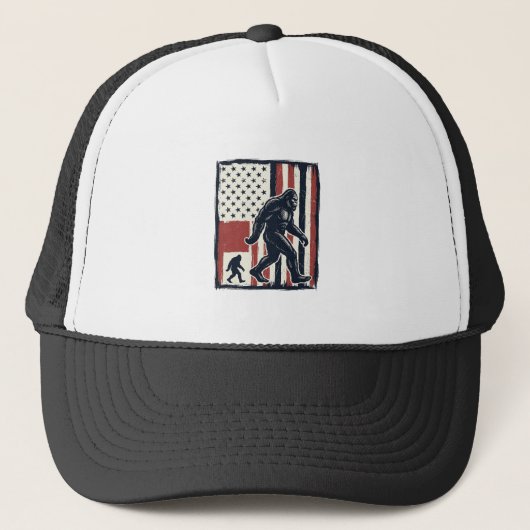 Oude bosdier vlag vector shirt ontwerp_1 trucker pet (Voorkant)