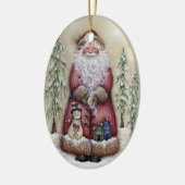 Oude  boskerstkerstsierooster keramisch ornament (Links)
